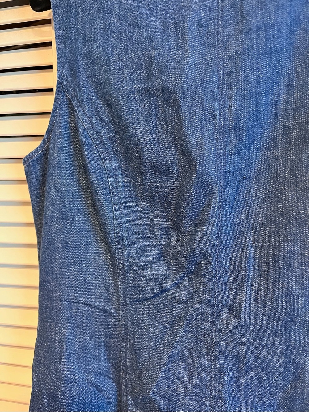 💙 Madewell Dark Blue Denim Sleeveless Fit and Flair Dress - Picture 6 of 6